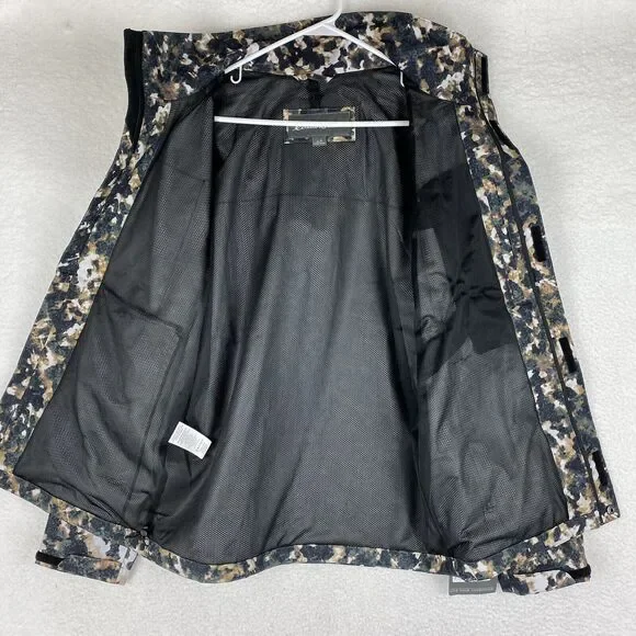 NWT Eddie Bauer Jacket Mens Size S Black Tan Packable Rainfoil Capers Waterproof